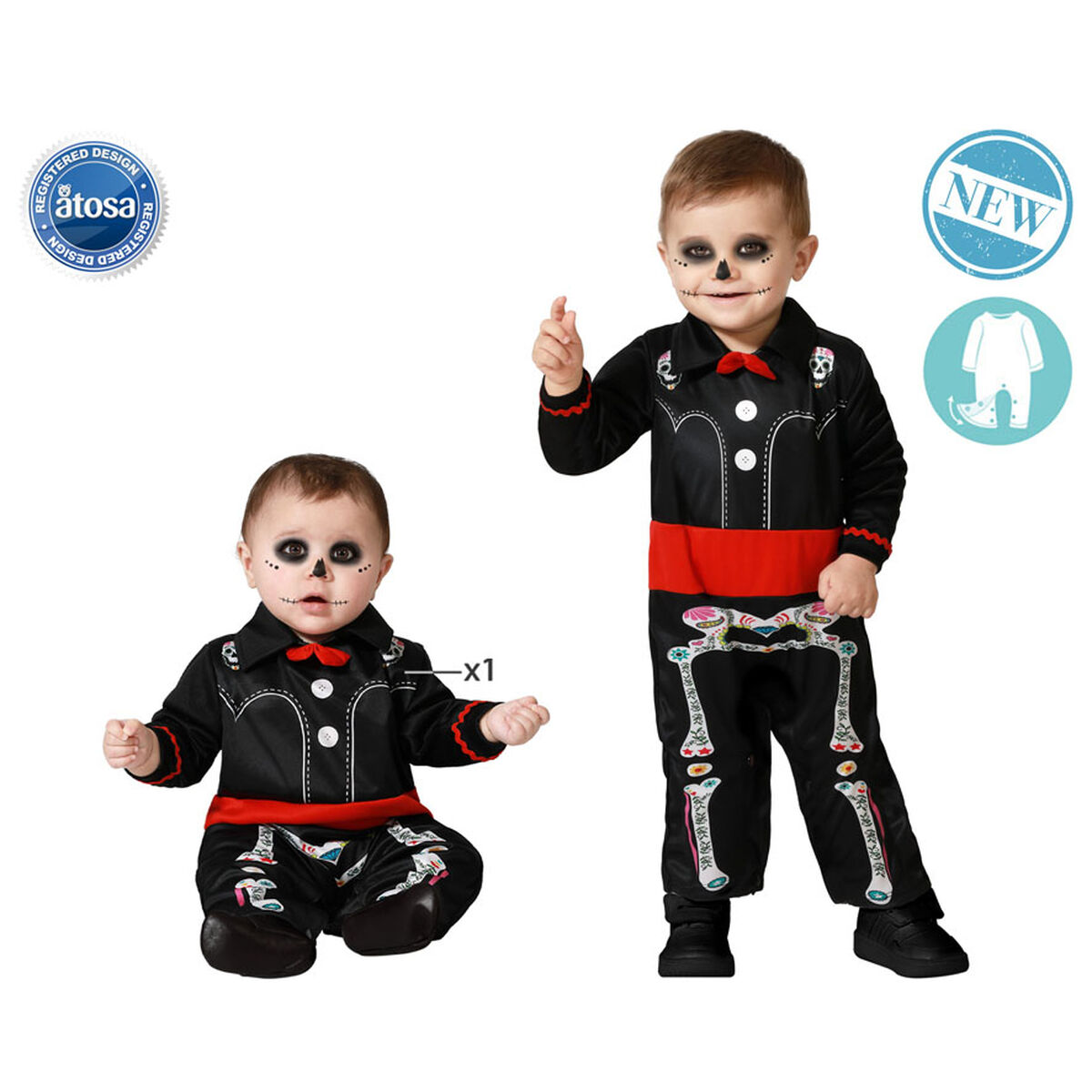 Costume per Neonati Scheletro + 24 Mesi